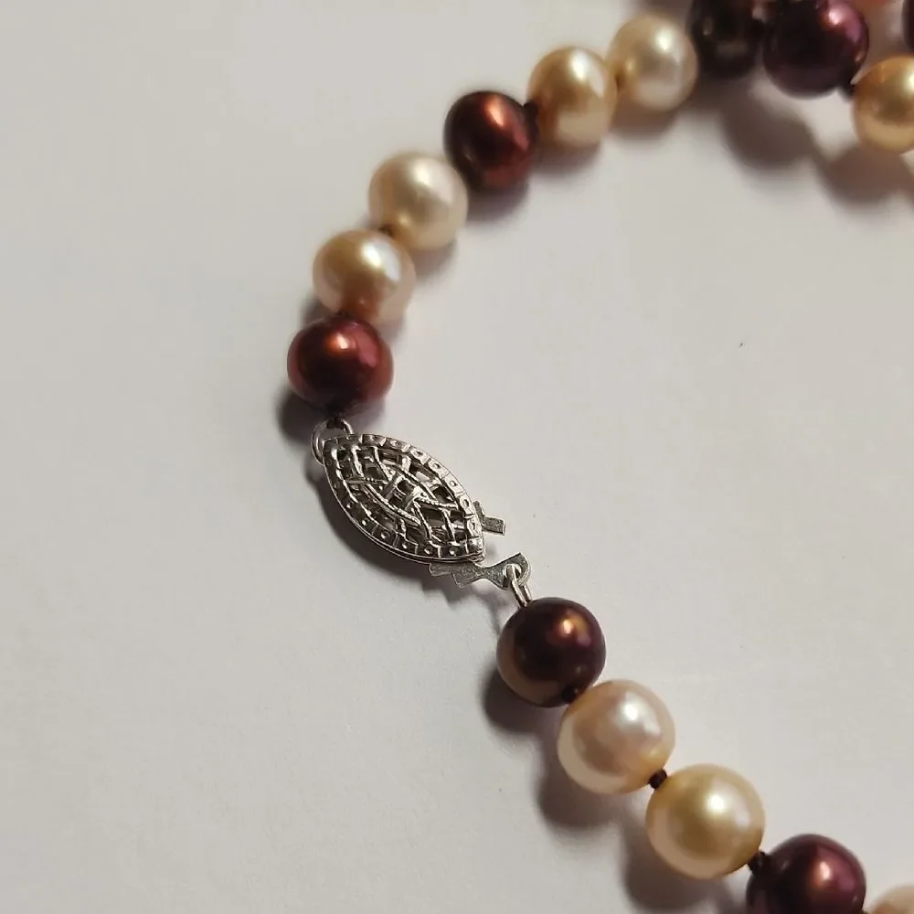 Elegant Pearl Necklace With Sterling Silver 925 Clasp